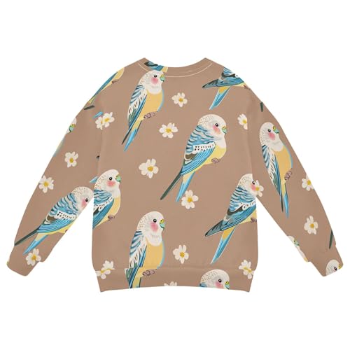Wudan Cute Budgerigar Brown Big Boys Hooded Sweatshirt Long Sleeve Kids Hoodies Boys2