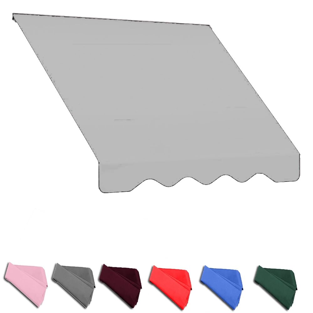 Tenda da sole retrattile in tessuto di ricambio impermeabile per finestre e porte di camper, 3 x 2,5 m, grigio