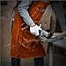 AYJUUFO Leather Welding Apron Heavy-Duty Heat-Resistant Apron with 6 Tool Pockets 37.8
