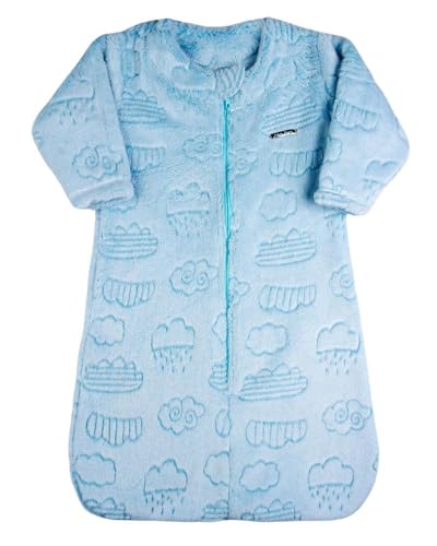 Saco de Dormir Bebe Casulo Pijama Cobertor Soft Nuvens Grosso Zíper
