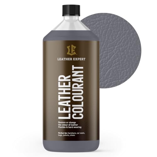 Color de cuero muy opaco, color gris Dover – 1 L Leather Paint para piel natural y ecológica – Tinte de cuero sin alcohol para todos los accesorios de cuero – No se agrieta ni se despega
