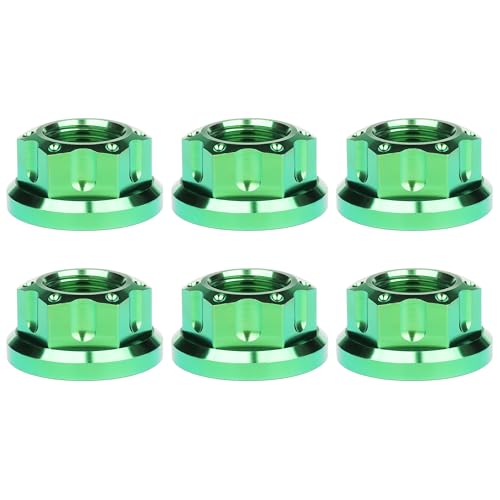 Image of Titanium M6 M8 M10 M12 M14 M16 Flange Bolt Nut Bicycle Motorcycle Rear Axle Car Modification Accessories Pack of 6 (M16 Pitch 1.5mm, Green)