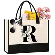 Durable & Spacious: Our Initial Canvas Tote Bag measures 17" x 11.8" x 7.8" and is crafted from heavy-duty 100% natural cotton canvas. Offering ample space while remaining easy to carry by hand or over the shoulder. Reinforced seams and dense thread ...