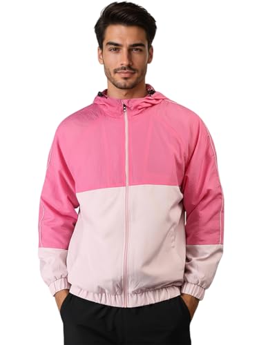 Image of CHKOKKO Sunscreen Jacket for Men Windcheater Hooded Zipper Sports Jacket | UV Protection | Sun Protective | Lightweight Water Resistant | Riding Biker | Outdoor Travel Gym Running