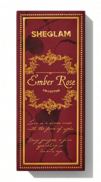 SHE GLAM Ember Rose Burning Devotion Color Palette 4 Colors Valentines Gift Eyeshadow Palette Creamy Matte Long-Lasting High Pigment Vegan Eyeshadow, 6.5 g