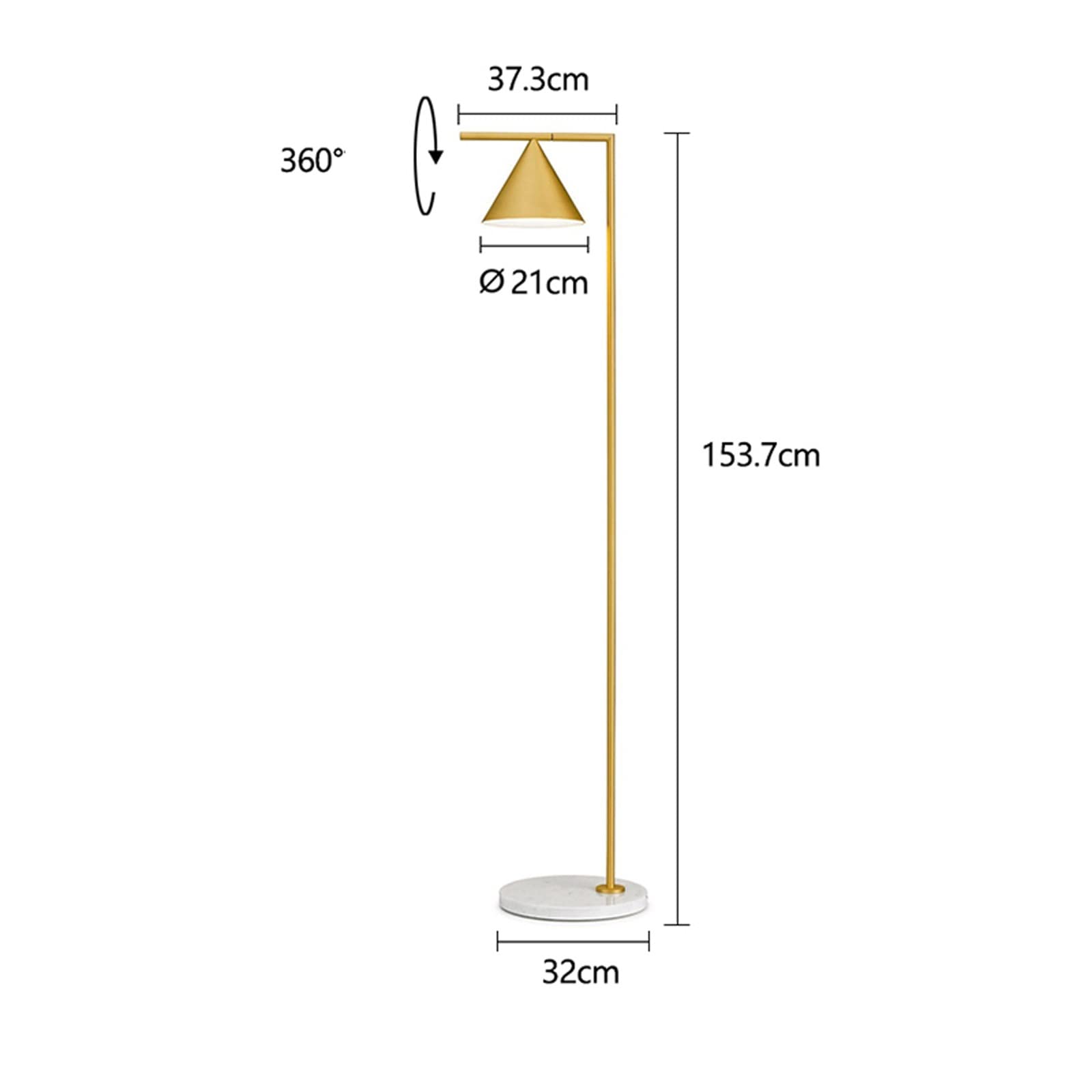 Lámparas Lámpara de pie cobre ajustable (sin fuente luz)(Negro)