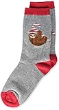 Hot Sox Kids Holiday Fun Novelty Crews, Candy Cane Sloth (Grey Heather), Large/XLarge Youth, HSKH00038-WEB-C, large-x-large