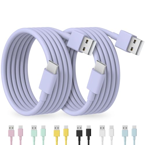 Image of USB to USB C Cable for iPhone 17 16 Type C Carplay 2Pack 10FT Cable Purple | Fast Charging Carplay Cable, USB C Carplay Cord Compatible with iPhone 17 16 15