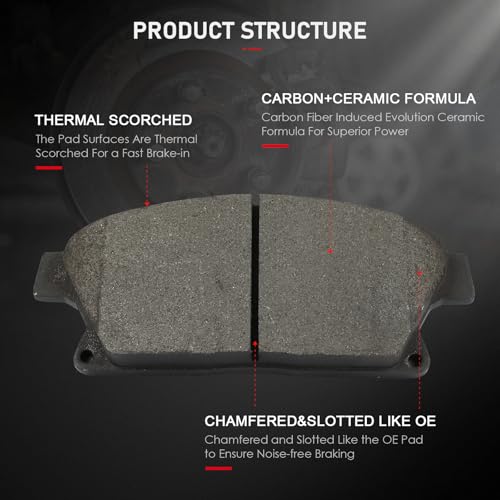 Image of cciyu D1467 & D1468 Front & Rear Disc Brake Pads For Buick Encore 13-17,For Buick Verano 12 14-17,For Chevrolet Cruze 14-15,For Chevrolet Orlando 12,For Chevrolet Trax 13-17,For Chevrolet Volt 11-15