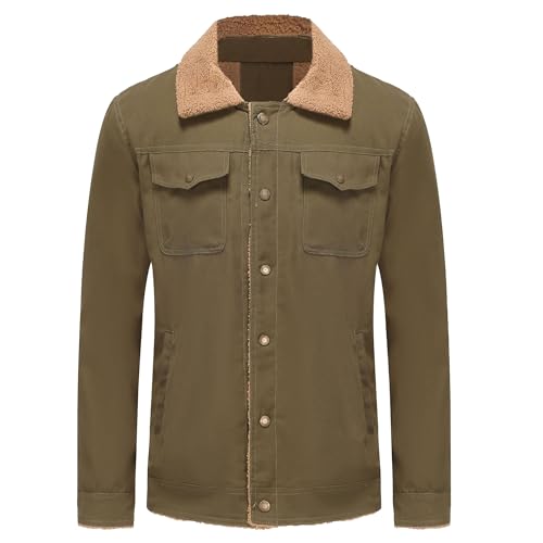 Veste en coton pour homme avec col montant style militaire décontracté