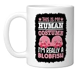 Ugly Blob Fish Blobfishes Blobfish Human Costume Ceramic Mug, White