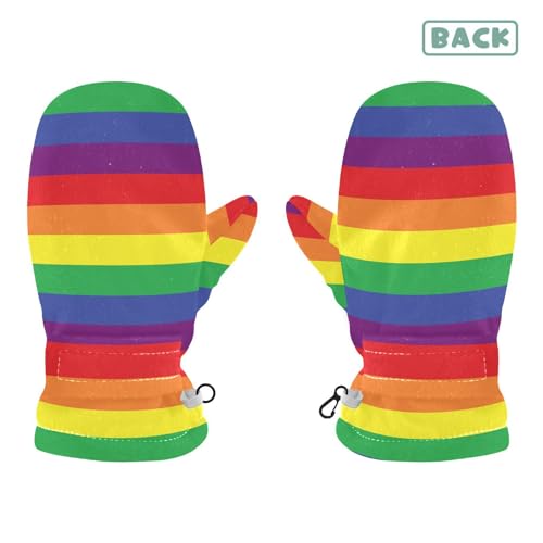 Augenstern Kids Winter Warm Gloves Lgbt-rainbow-pride-stripes Unisex Lined Fleece Mittens2