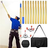 11.1FT Smoke Detector Removal Tool with 2 Replacement Head and 1 Tool Pack,Professional Smoke Detector Changer Tool for Convenient Installation Direct Replacement,Suitable for Different Sizes