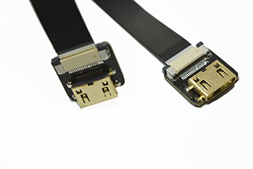 Black FPV HDMI Cable Mini HDMI Female mini HDMI Type C to Mini HDMI Female for brushless Gimbal handhold Gimbal dsrl FPV Ground Monitoring Aerial Shooting Drone rig. (10CM)