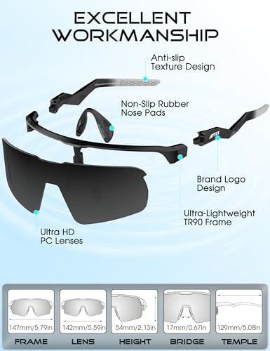 Image of ATTCL Sports Sunglasses for Men Women: UV400 Protection Running Sunglasses Wrap Around Glasses for Cycling Baseball Fishing
