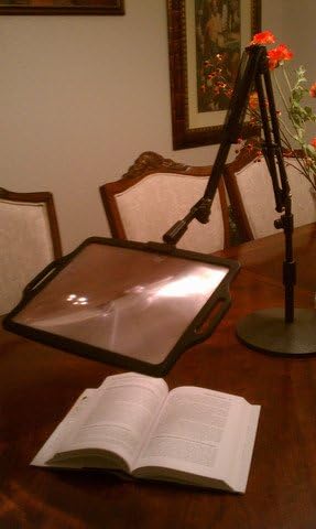 Magnifier Large Full Page Size Up to 3x Magnification Magnifier on a Stand Adjustable and Hands Free Desktop Magnifying Lens