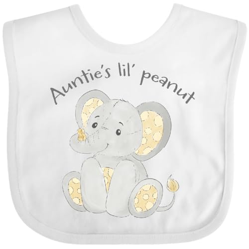 inktastic Auntie's Lil' Peanut Polka Dot Elephant Baby Bib