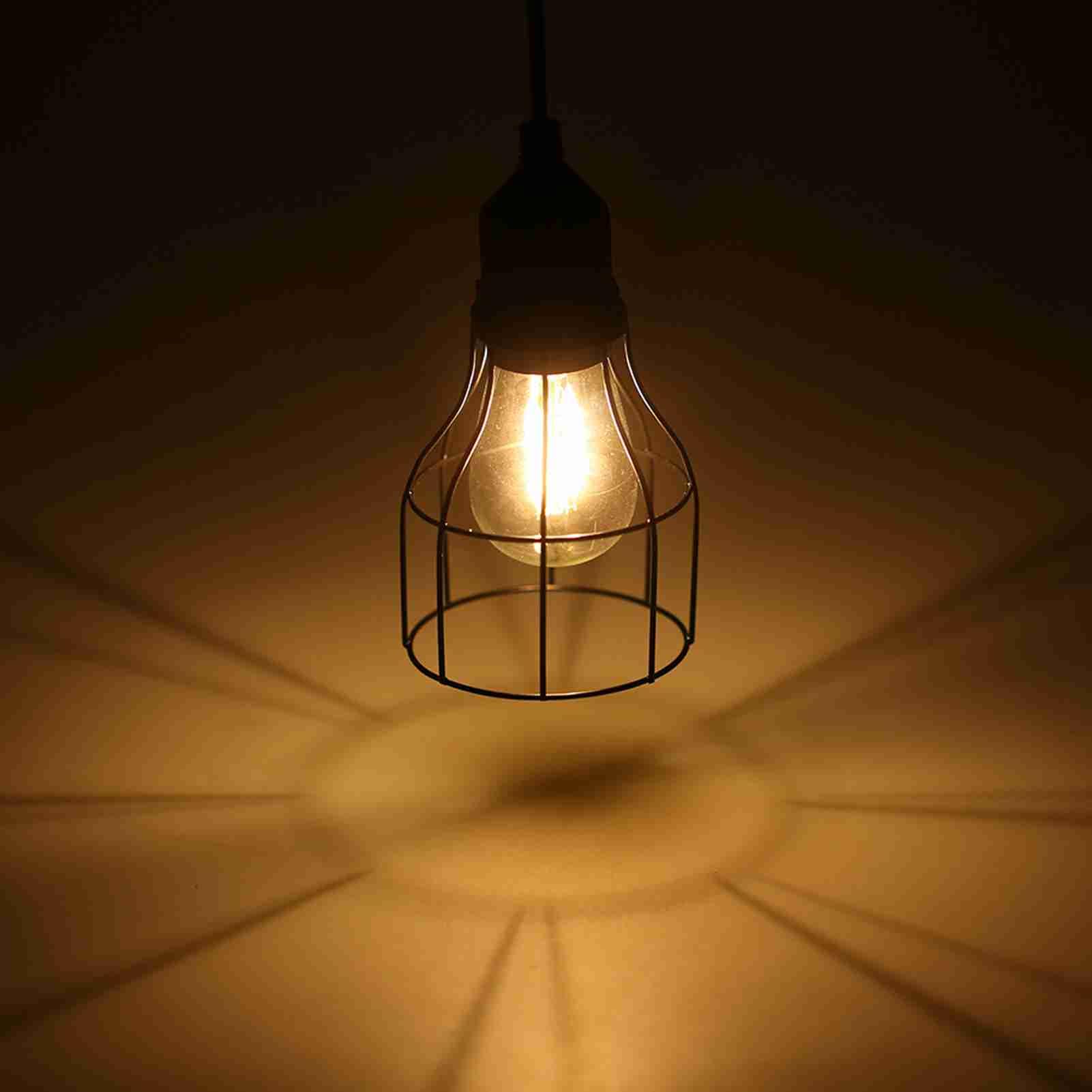 Kavolet Lampada a sospensione solare, lampade solari per uso esterno, lampada con pannello solare, sensore di luce E27, resistenza all'acqua IP65 per giardino balcone campeggio pollaio serra