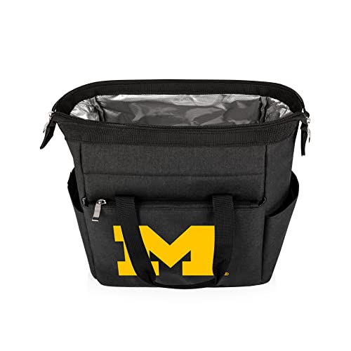 Picnic TIME NCAA Michigan Wolverines On The Go Lunch Bag, Soft Cooler Lunch Box, Insulated Lunch Bag, (Black) 10 x 6 x 10.5