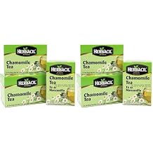 Herbacil Chamomile Tea, Made with Chamomile Flowers, Caffeine-Free, 6-pack of 25 bags per box 75 Tea Bags