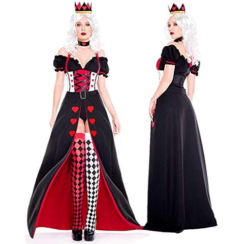 KHDFYER Sexy Nightwear Adult Woman Alice in Wonderland Storybook Queen of Hearts Costume Cosplay Carnival Halloween Party Poker Queen Dress-XL_Alice_in_Wonderland Cover
