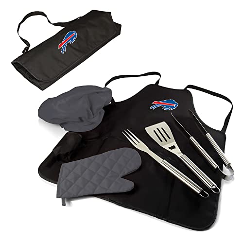 Image of Picnic TIME BBQ Apron Tote Pro Grill Set, (Black with Gray Accents)