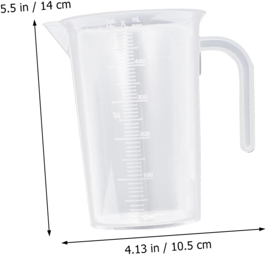 Cabilock 5pcs Graduated Measuring Cups Plastic Kitchen Measuring Jug for Baking and Cooking High-temperature Resistant Easy to Read Measurements