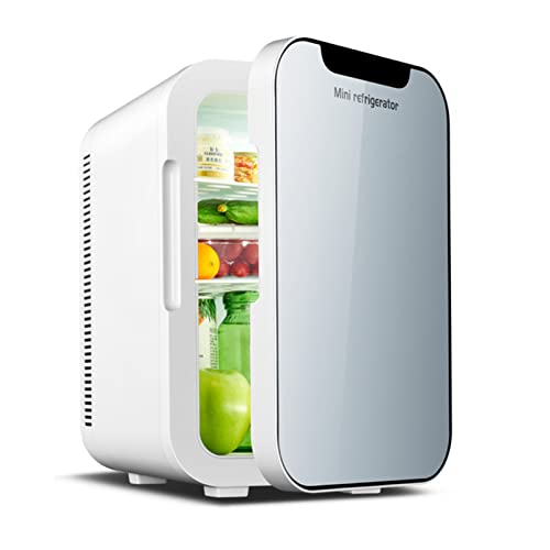 20L Mini Fridge 24-Can Travel Refrigerator Home Skincare Refrigerator Tempered Glass Panel AC/DC12V Portable Thermoelectric Cooler and Warmer for Office Food Drinks Skincare Breast Milk Car