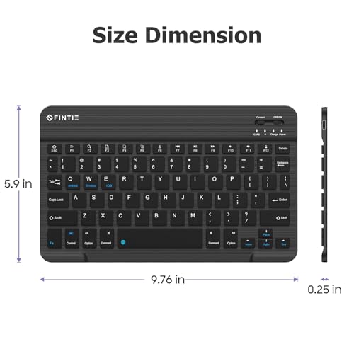 FINTIE 10-Inch Ultrathin Wireless Bluetooth Keyboard Compatible with iPad Samsung Tablet, iPhone Smartphone, iOS, Android Tablets Phone, Black by FINTIE - Image 8