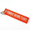 Rotary13B1 Remove Before Flight Keychain - NEON Orange/white