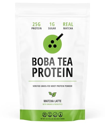 Boba Tea Protein Matcha Latte | 25g Grass-Fed Whey Protein