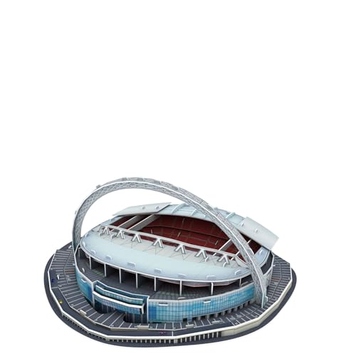 Football Field Soccer Stadium 3D Puzzle Jigsaw Club,DIY Micro Blocks Building Sets Construction Kits Paper Cardboard Model Ornaments Fan Memorial Collection Souvenir (Large, Wembley)