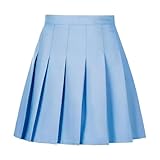 Zoushen Sky Blue Pleated Skort Tennis Skirt with Shorts School Uniform Skirts for Girls Size 12