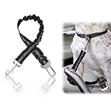 🐶【Einstellbare Länge】: Der Hundegurt kann von 53 cm bis 75 cm eingestellt werden, um ausreichend Bewegungsfreiheit zu gewährleisten. Erlaubt Sitzen, Stehen und Hinlegen des Hundes.