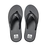 Reef Mens Fanning Speed Logo Sandal, Grey Swells, 3.5