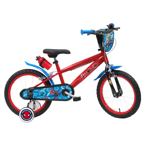 TECNOBIKE SHOP - VENDITA ACCESSORI GIOCATTOLI Bicicleta para Niño Bicicleta Denver Albri Spiderman Marvel - Talla 16 pulgadas