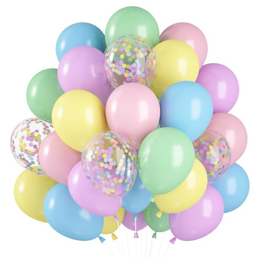 Luftballons Pastell, 60 Stück Luftballons Pastellfarben, Ballons Pastell...