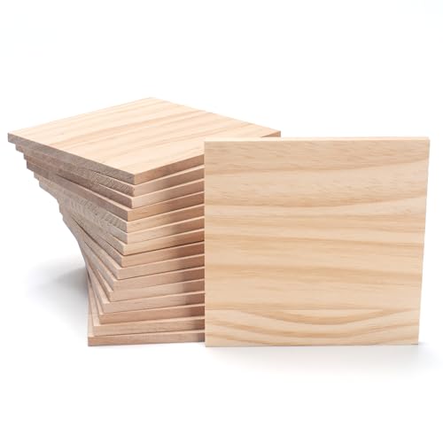 Wooden Blocks For Crafts,1/4″ Thick 5″ X 5″ Wood Squares For Crafting, Blank Wooden Boards Unfinished Wood Blocks Pieces Planks, Paintings, Diy Plaques &Amp; Signs, Woodworking, Architectural Models