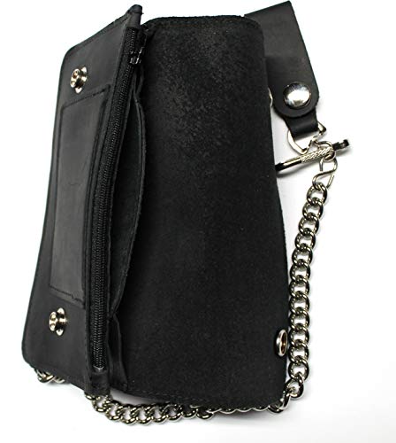 Leather 7" x 3.5" Antique Biker Credit Card Wallet4