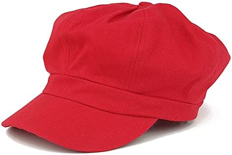 Womens Newsboy Hat - 8 Panels 100% Cotton Vintage Cabbie Hat with Elastic Back