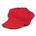 Womens Newsboy Hat - 8 Panels 100% Cotton Vintage Cabbie Hat with Elastic Back Red