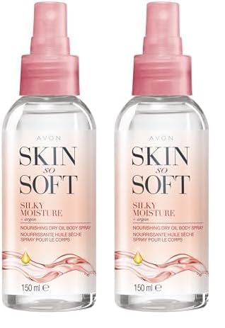 Avon Skin So Soft Silky Moisture Nourishing Dry Oil Spray 150ml, Locks in Moisture, Formulated with Argan Oil, Quick Dry Formula, Cruelty Free (Pack of 2)