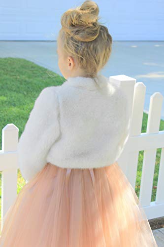 Image of ekidsbridal Faux Fur Cape Princess Flower Girl Jacket Cozy Cover-Up Coat