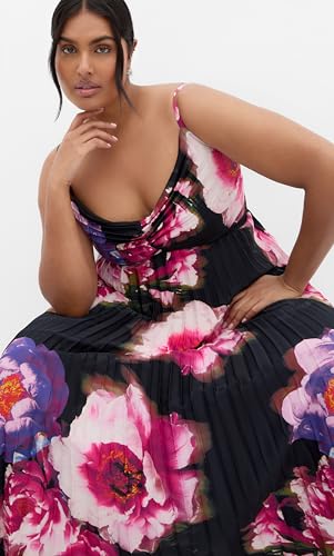 City Chic Women's Cocktail Dress-Ariana Print Pleat2