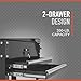 Ironton 28in. 2-Drawer Tool Cart - 30-1/2in.L x 14-1/2in.W x 33in.H, 350-Lb. Capacity