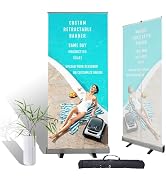 Customizable Banner Roll Up 33x81" Retractable Banner with Stand Travel Case - Full Color Roll-Up...