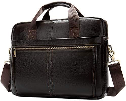 Hebetag Small Leather Shoulder Bag Crossbody Pack for Men Outdoor Travel Business - Image 2