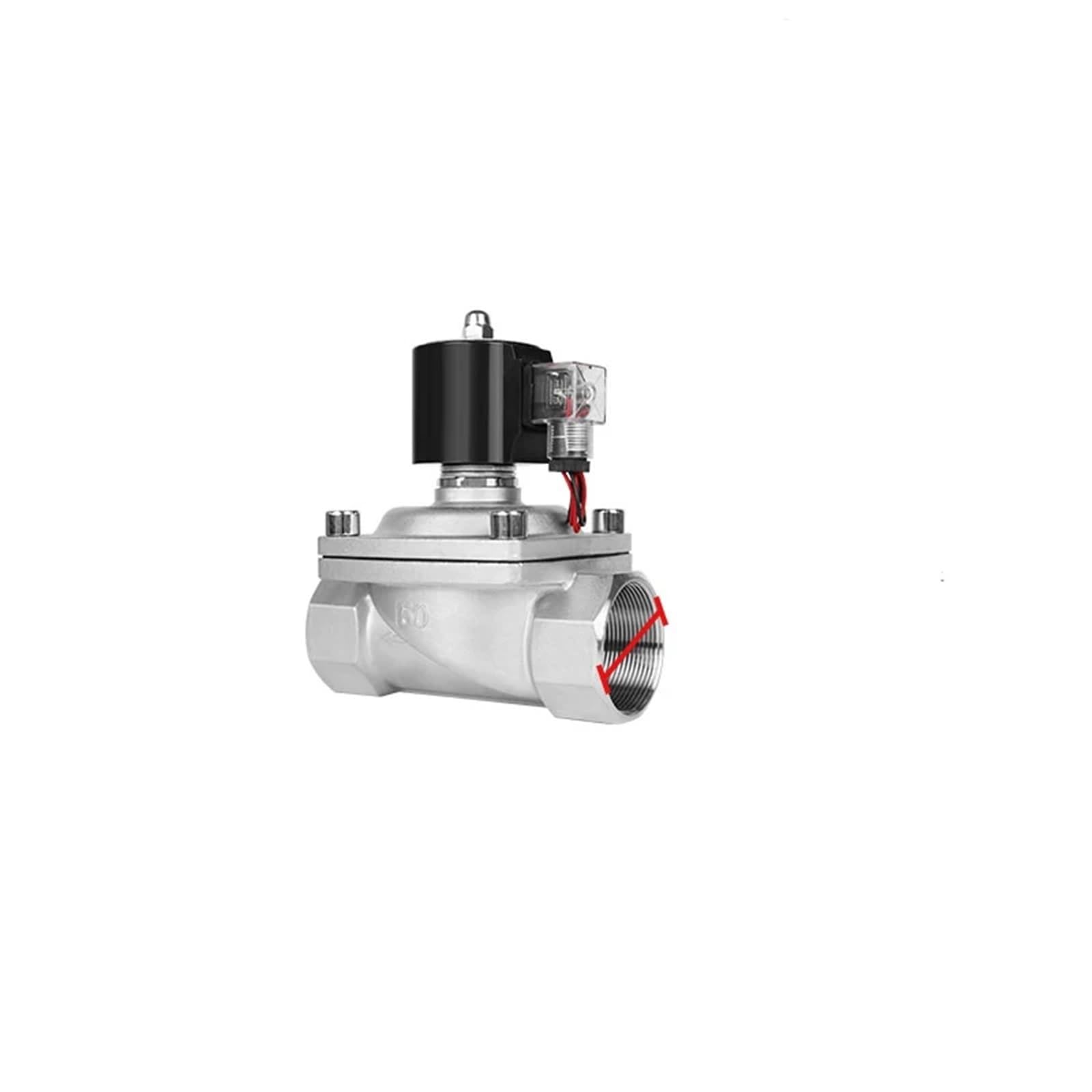 Válvula solenoide de acero inoxidable de 2" NC 12V con sellado NBR hermético antifugas