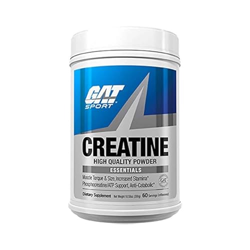 GAT SPORT Creatine Monohydrate Powder, Strength, Brain Health, Anti-oxidant, Endurance, for Men & Women, Unflavored (60 Servings)