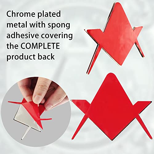 5 Pack 2.75" Chrome Plated Masonic Car Emblem Mason Square And Compasses Auto Truck Motorcycle Decal Gift Accessories #TOP3